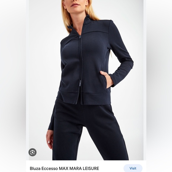 MaxMara Leisure Label-cut Black Outwear With Zipper Size: Medium US4/6 Spring - Picture 4 of 16